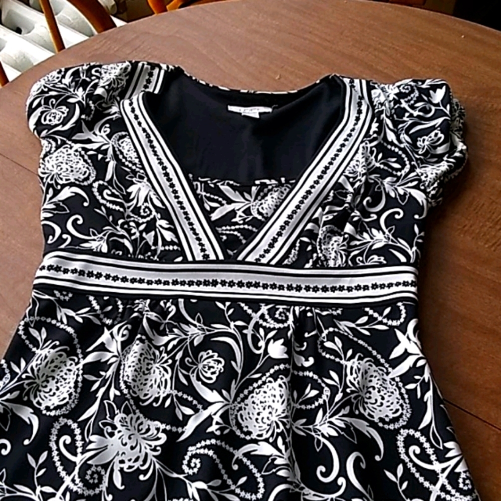 Black and white floral dress